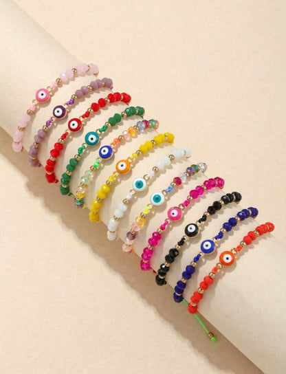 Adjustable Beaded Evil Eye Bracelets – Protection Jewelry in Multiple Colors