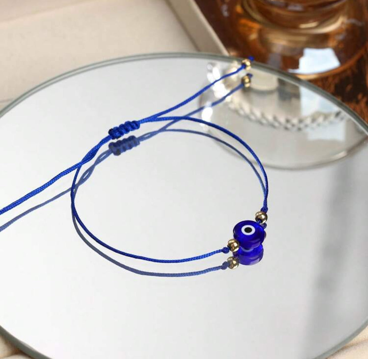 Evil Eye Bracelet – Adjustable Protection Jewelry in 4 Colors – Blue