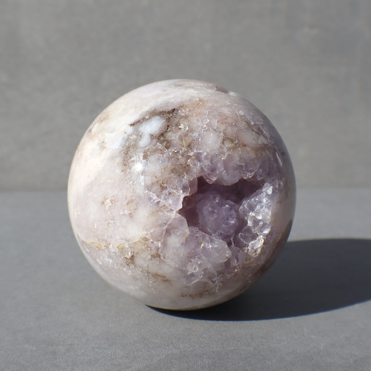 Pink Amethyst & Agate Sphere with Stand | Uruguay