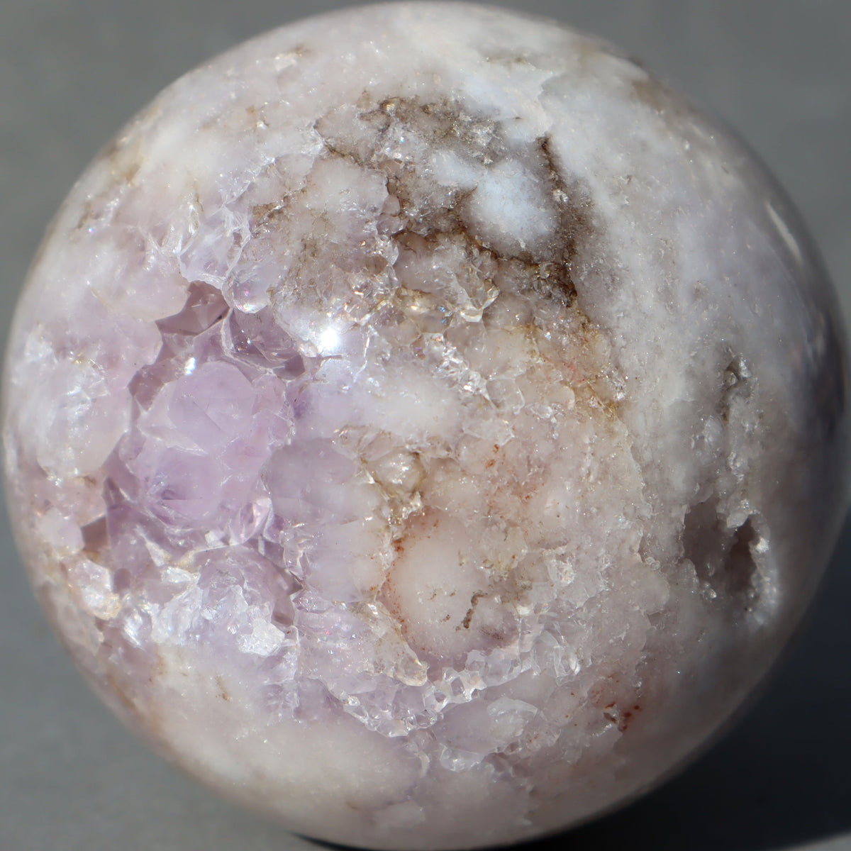 Pink Amethyst & Agate Sphere with Stand | Uruguay