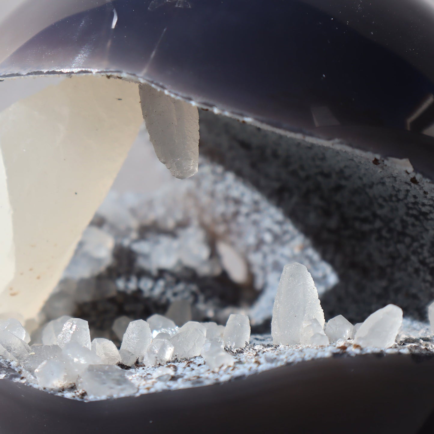 Agate Sphere with Calcite Formations