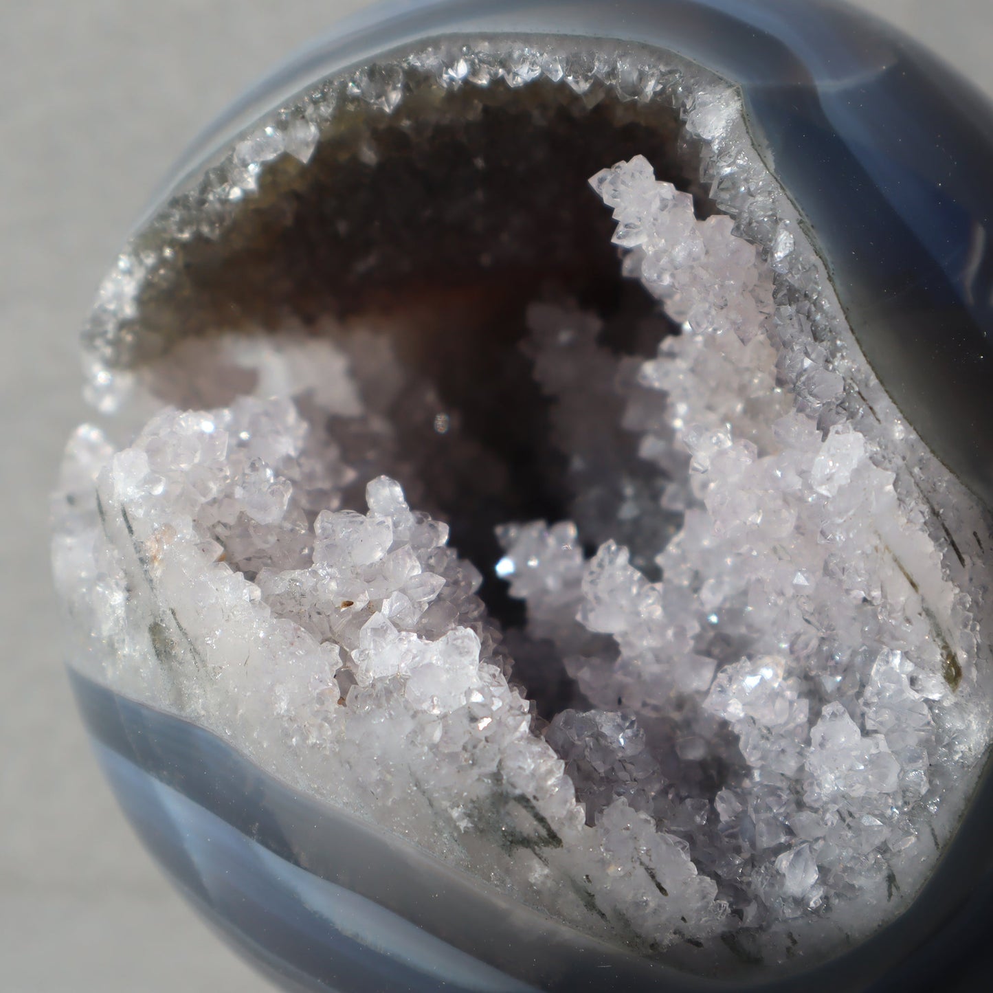 Agate Sphere with Stalactites