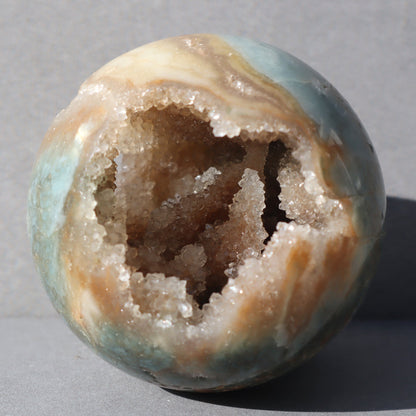 Rare Agate and Stalactites Sphere – agate and crystals sphere