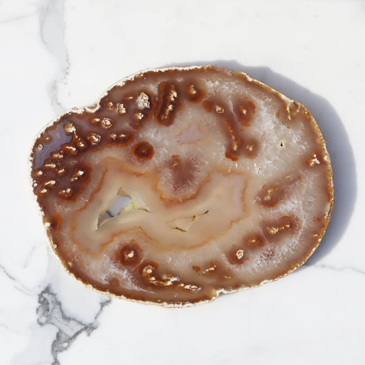 Agate Slice of Botryoidal Inclusions and Crystals – agate slice