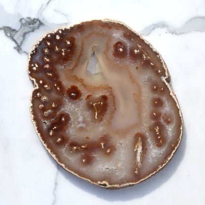 Agate Slice of Botryoidal Inclusions and Crystals – agate slice