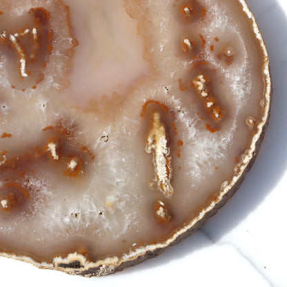 Agate Slice of Botryoidal Inclusions and Crystals – agate slice