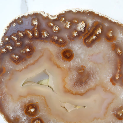 Agate Slice of Botryoidal Inclusions and Crystals – agate slice