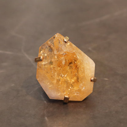 Polished Citrine Quartz Ring – rings