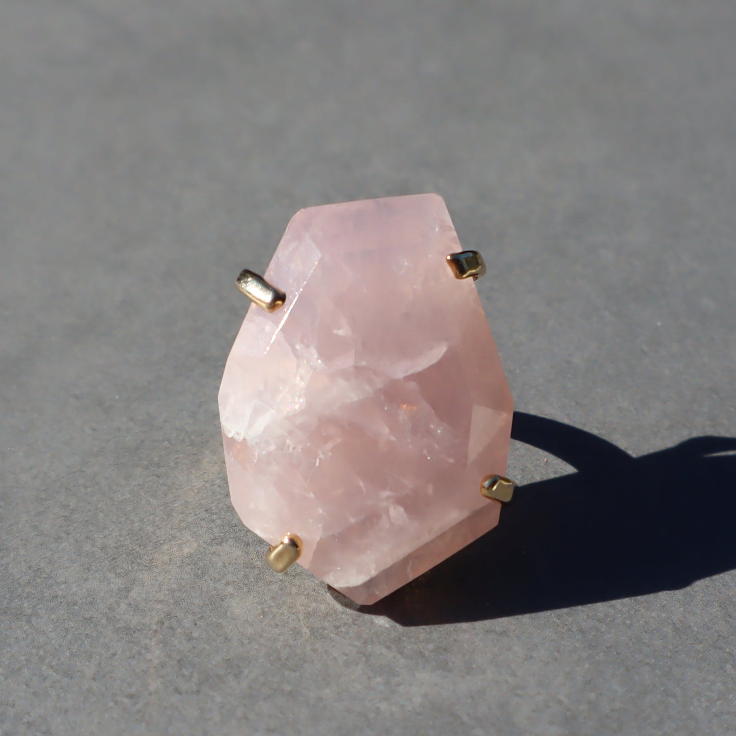 Polished Rose Quartz Ring – rings