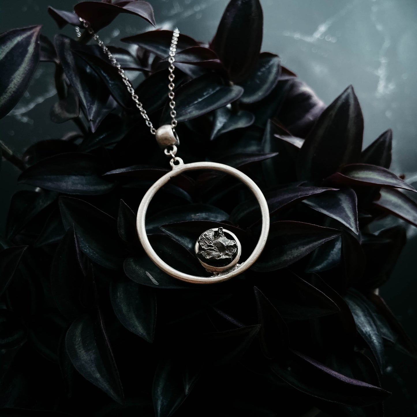 Circle Necklace with Authentic Raw Meteorite – Necklace