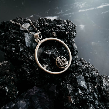 Circle Necklace with Authentic Raw Meteorite – Necklace