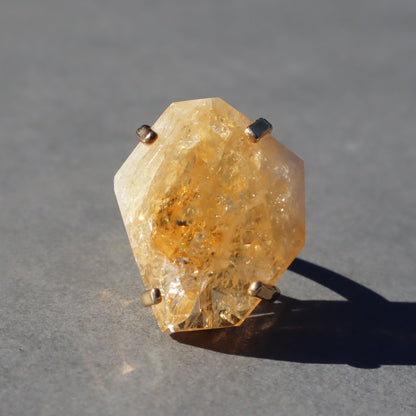 Polished Citrine Quartz Ring – rings