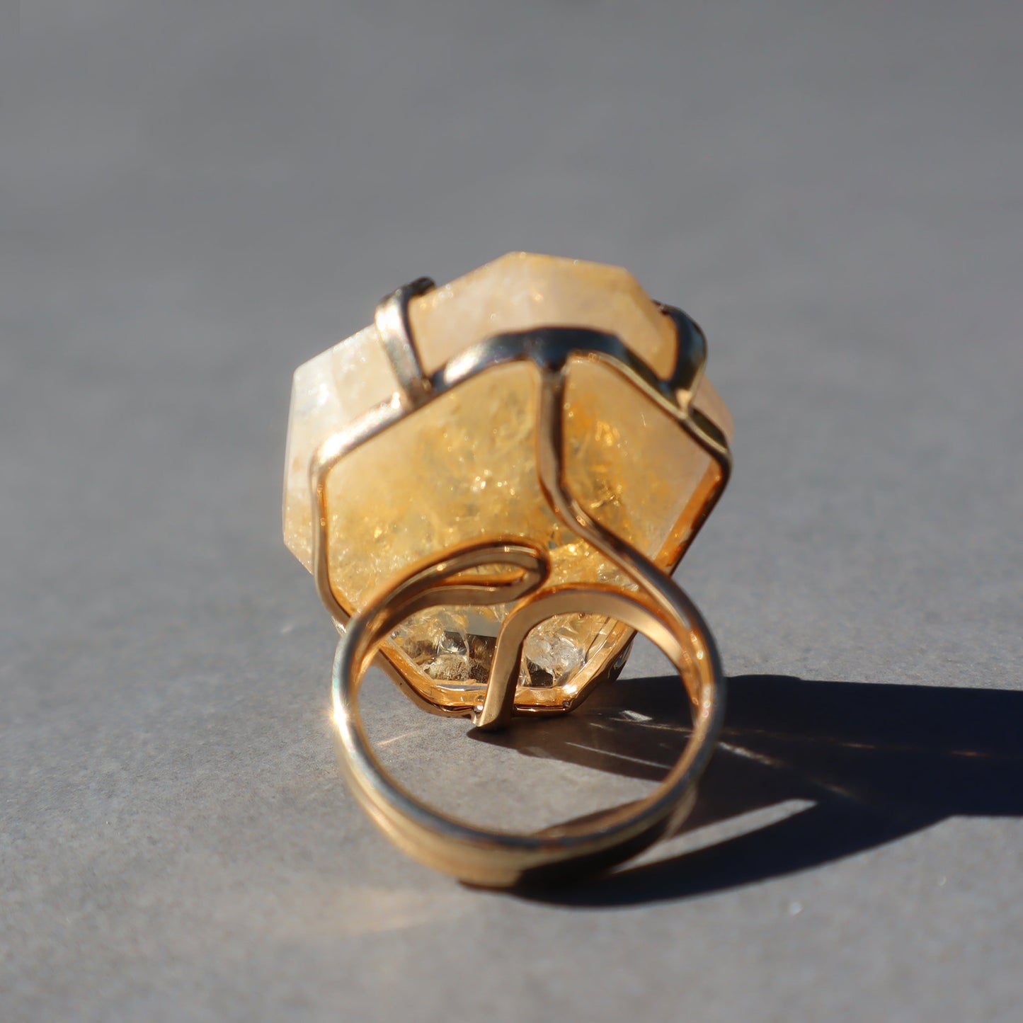 Polished Citrine Quartz Ring – rings