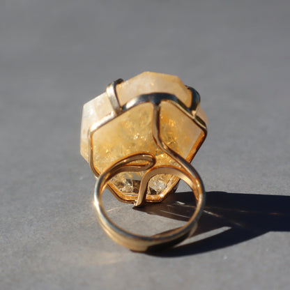 Polished Citrine Quartz Ring – rings