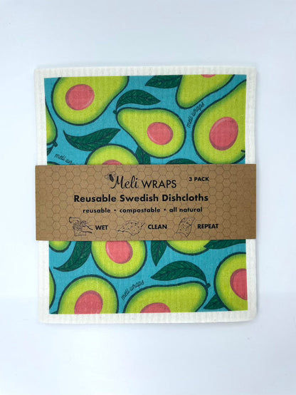 Avocado Swedish Dish Cloth Set of 3