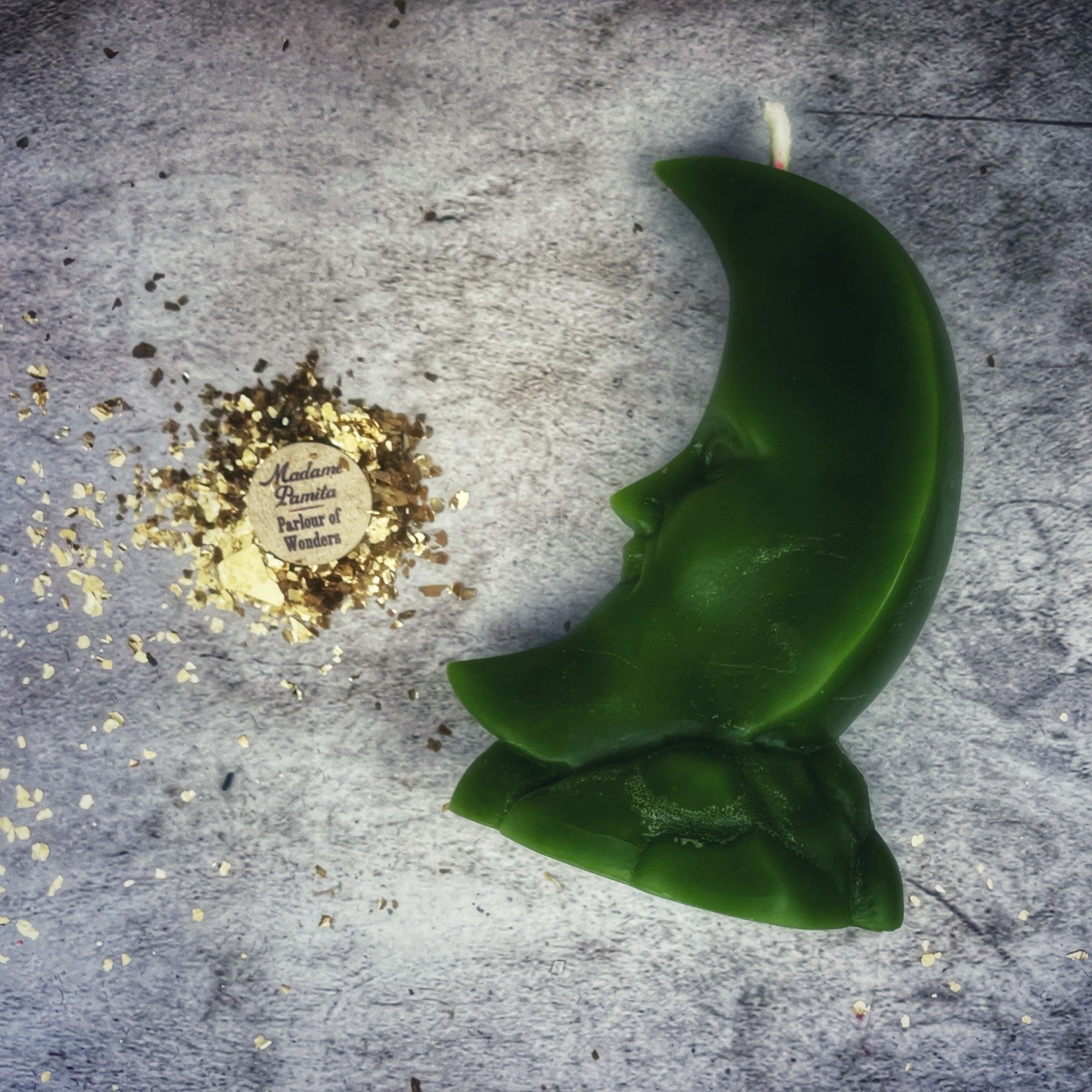 Moon Candle Spell Kit - Lunar Manifestation Beeswax – Green (Prosperity) Candle Spell Kit