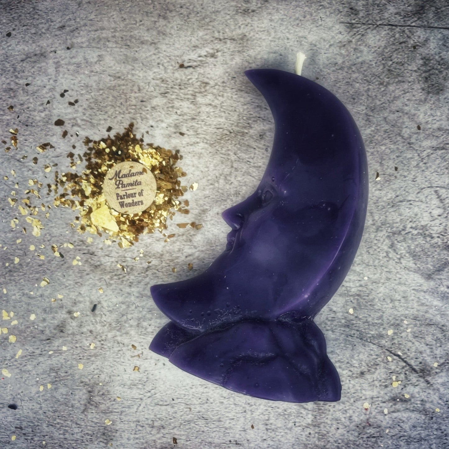 Moon Candle Spell Kit - Lunar Manifestation Beeswax – Purple (Power) Candle Spell Kit