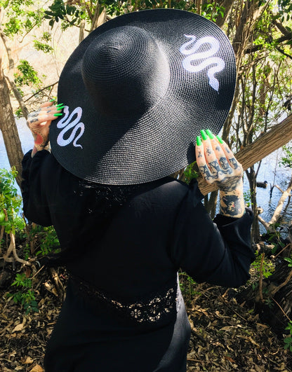 Floppy Sun Hat - XL Brim - Snakes - READY TO SHIP –
