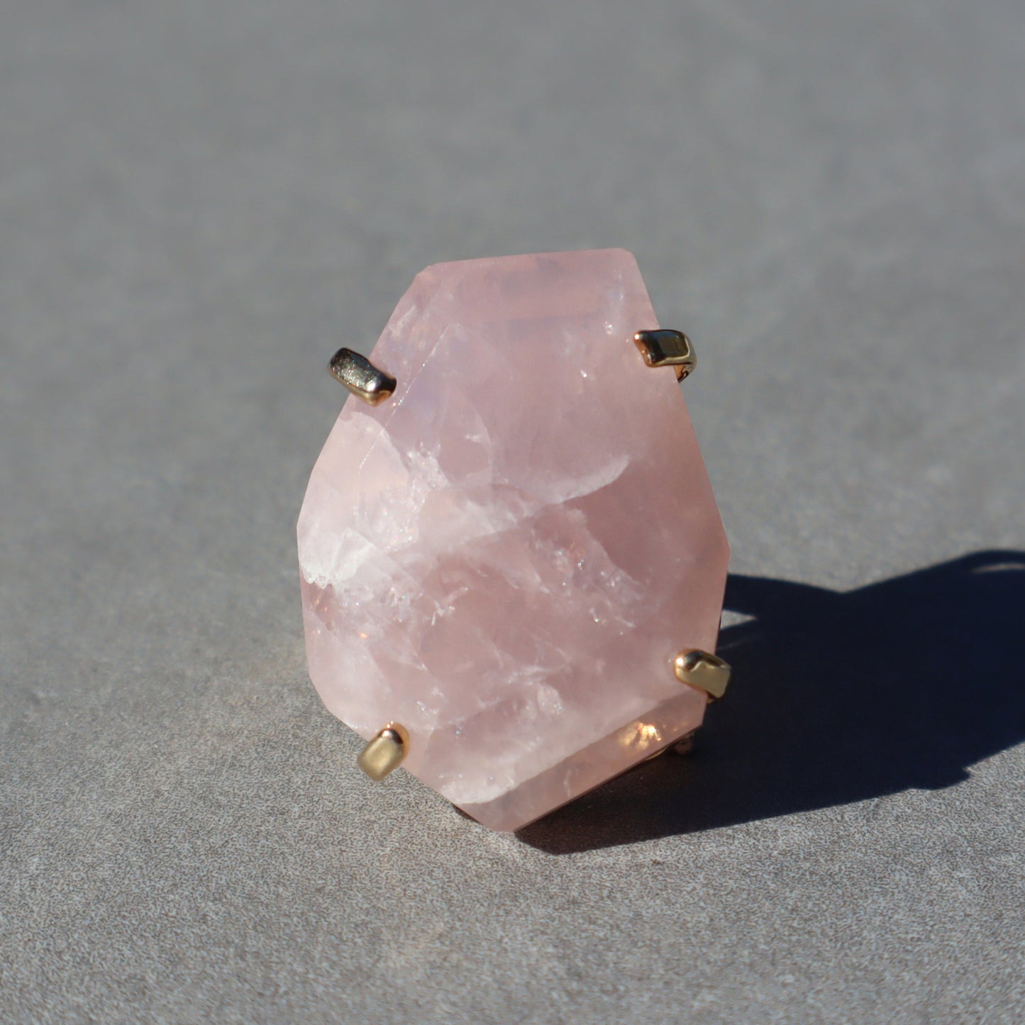 Polished Rose Quartz Ring – rings