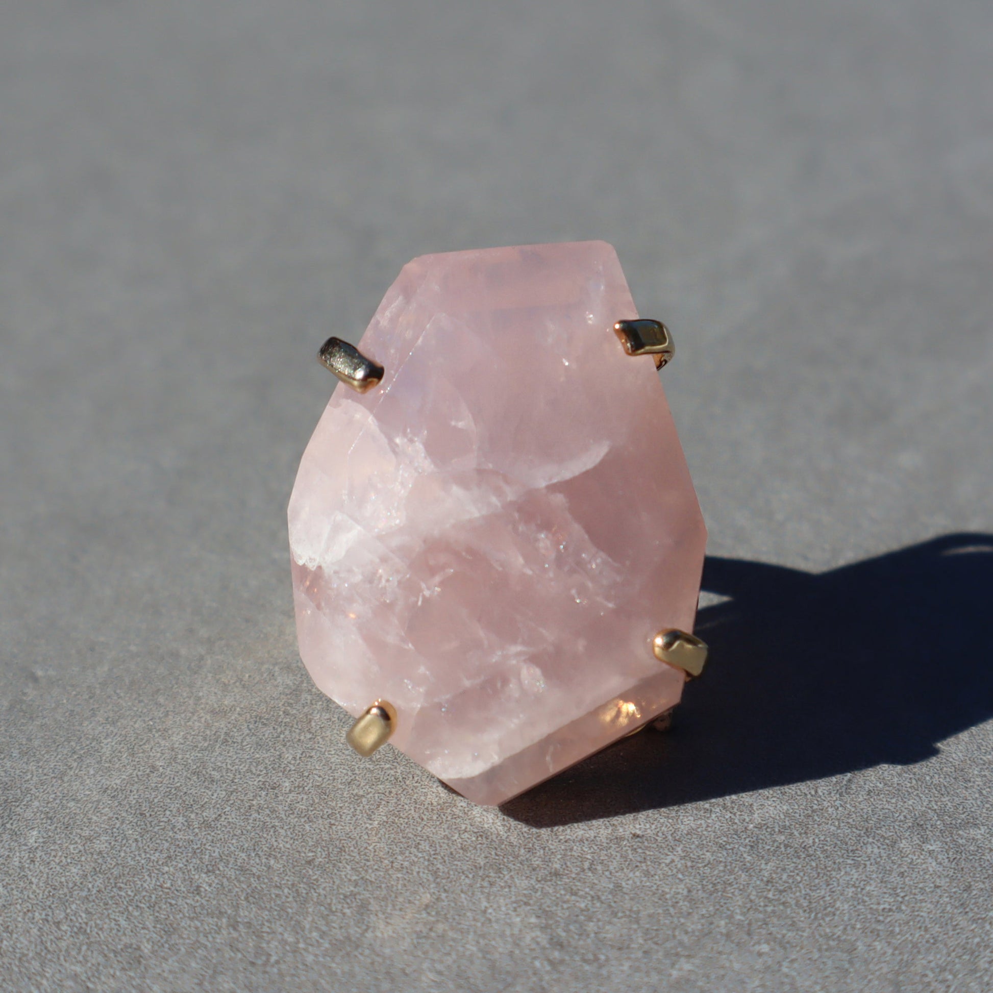 Polished Rose Quartz Ring – rings
