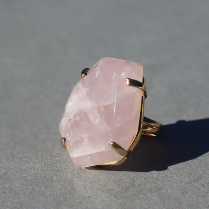 Polished Rose Quartz Ring – rings