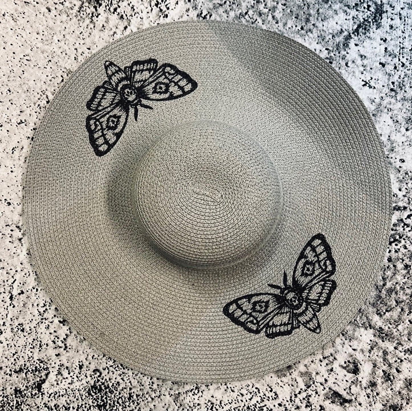 Floppy Sun Hat - XL Brim - Grey Death Moth