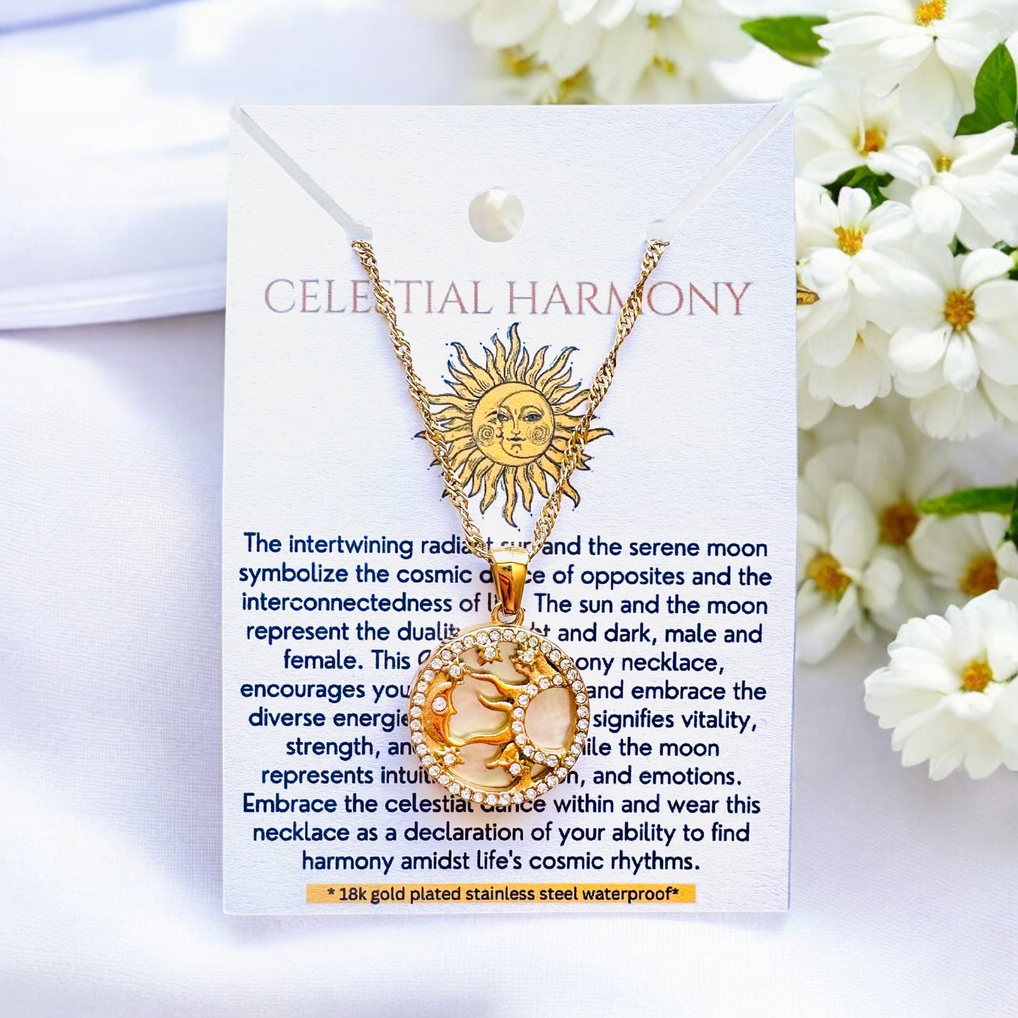 Celestial Harmony - 18K Gold Plated, Waterproof Necklace – Pendant Necklaces - MultiVariantListing