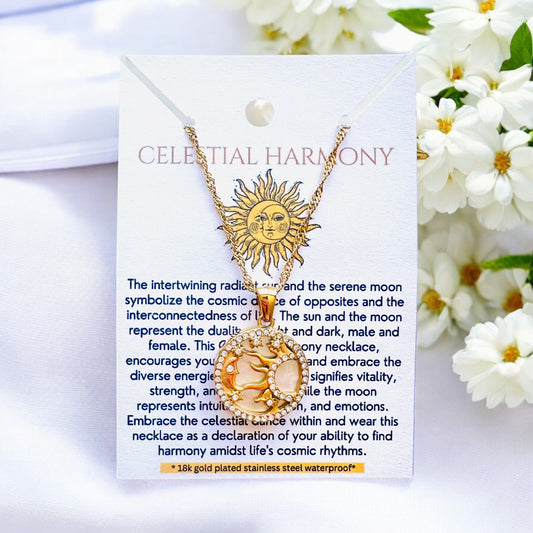 Celestial Harmony - 18K Gold Plated, Waterproof Necklace – Pendant Necklaces - MultiVariantListing