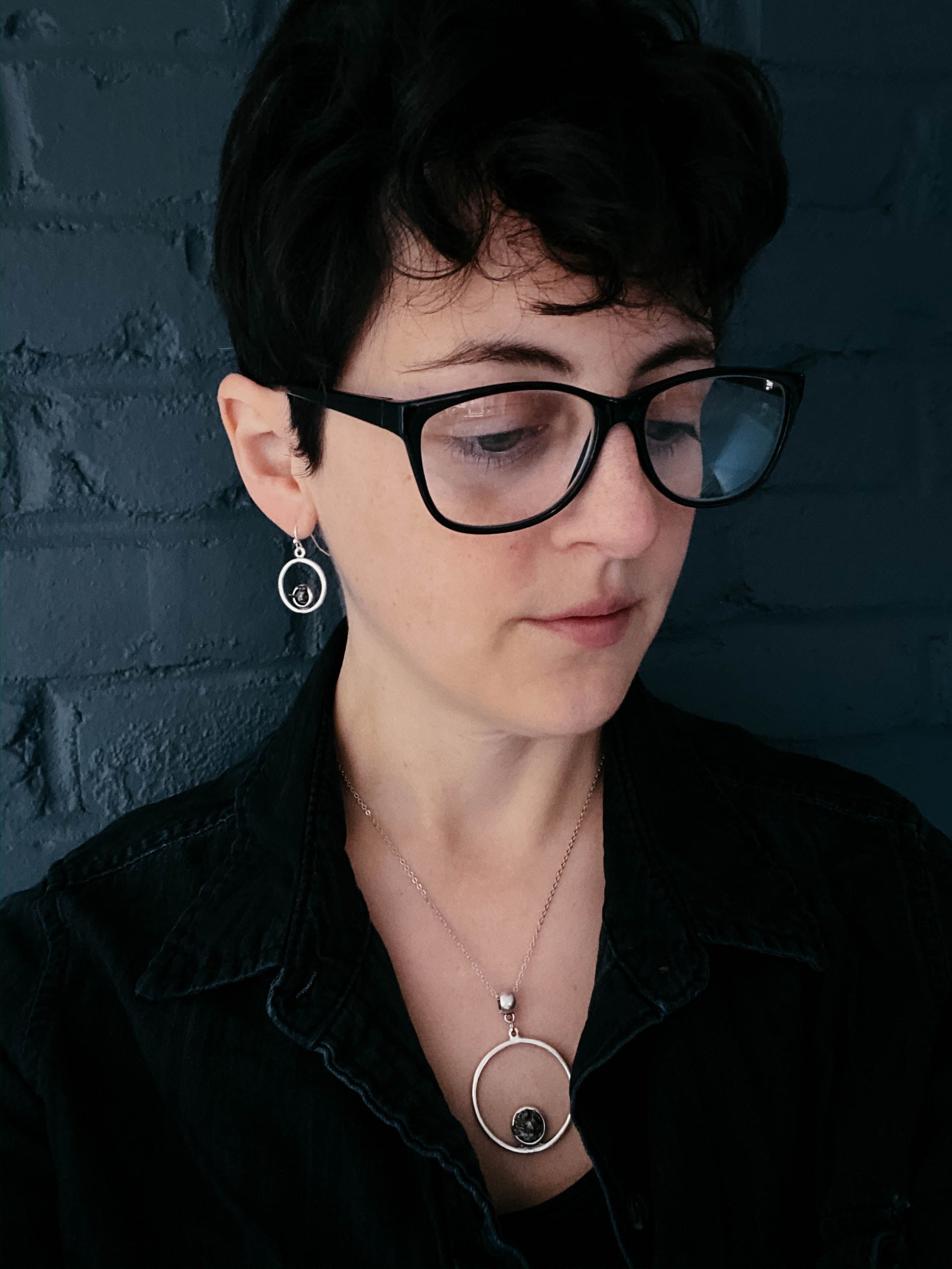 Circle Necklace with Authentic Raw Meteorite – Necklace