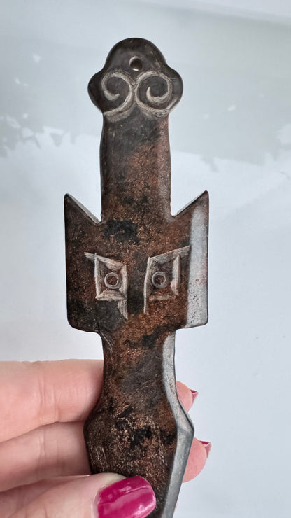 Hand-Carved Jade Owl Athame for Rituals & Boundaries