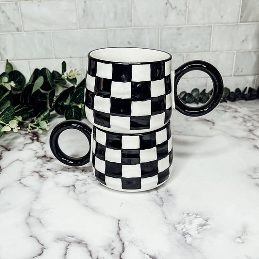 BW Checkered Mug