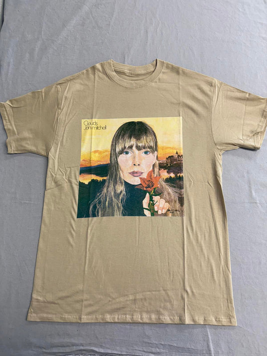 Joni Mitchell Clouds Album T-Shirt | Vintage Band Tee – Men's T-shirts