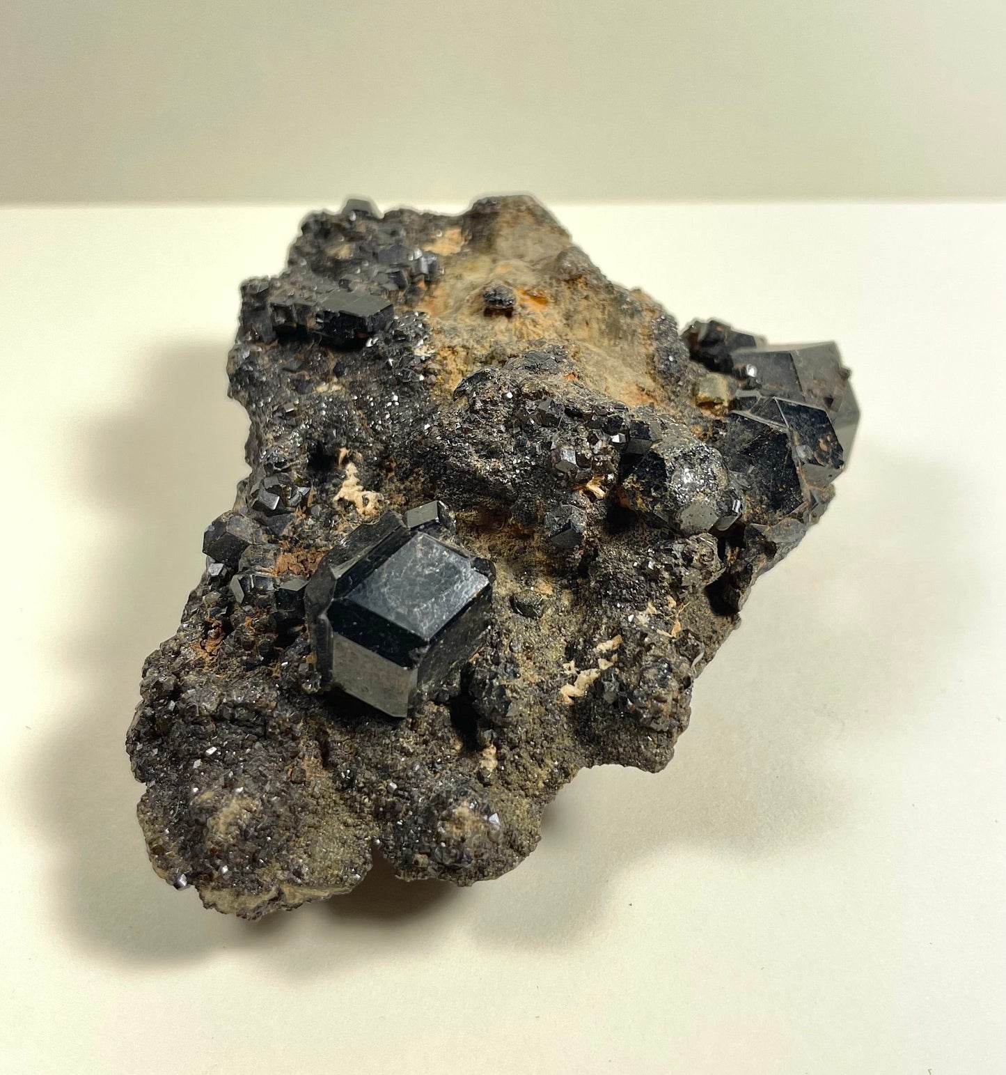 Melanite Garnet Cluster 153g – Minerals