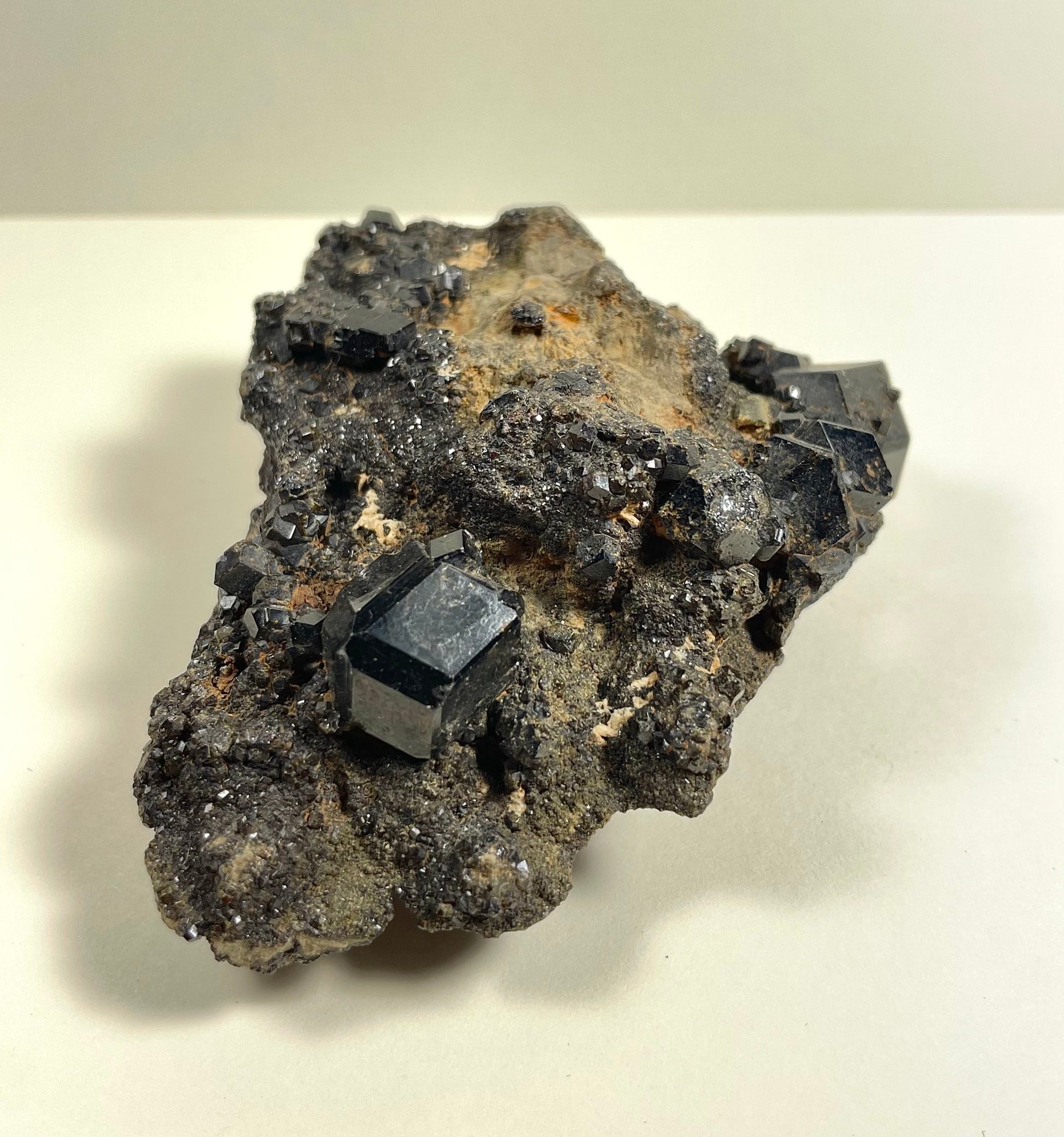 Melanite Garnet Cluster 153g – Minerals