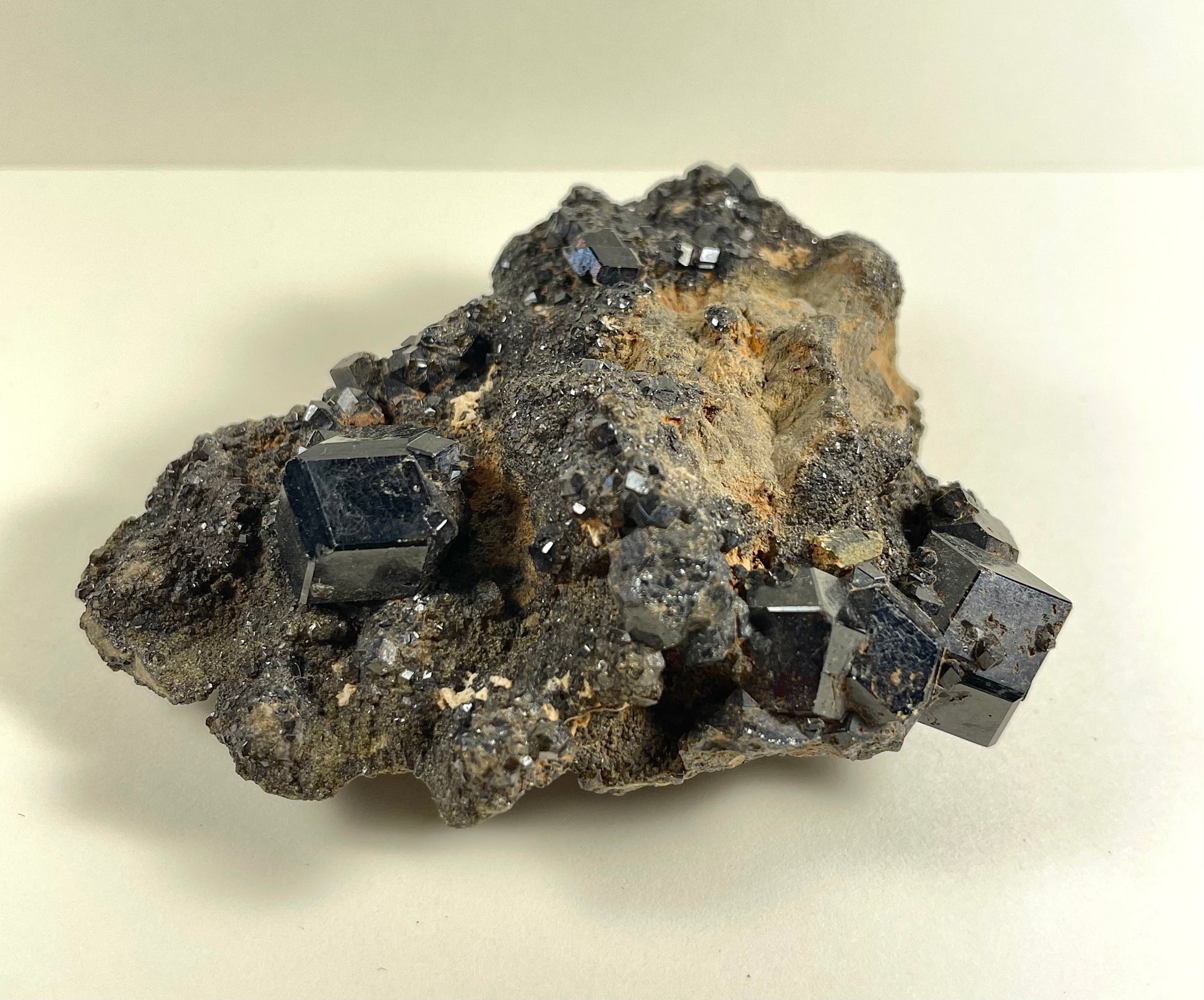 Melanite Garnet Cluster 153g – Minerals