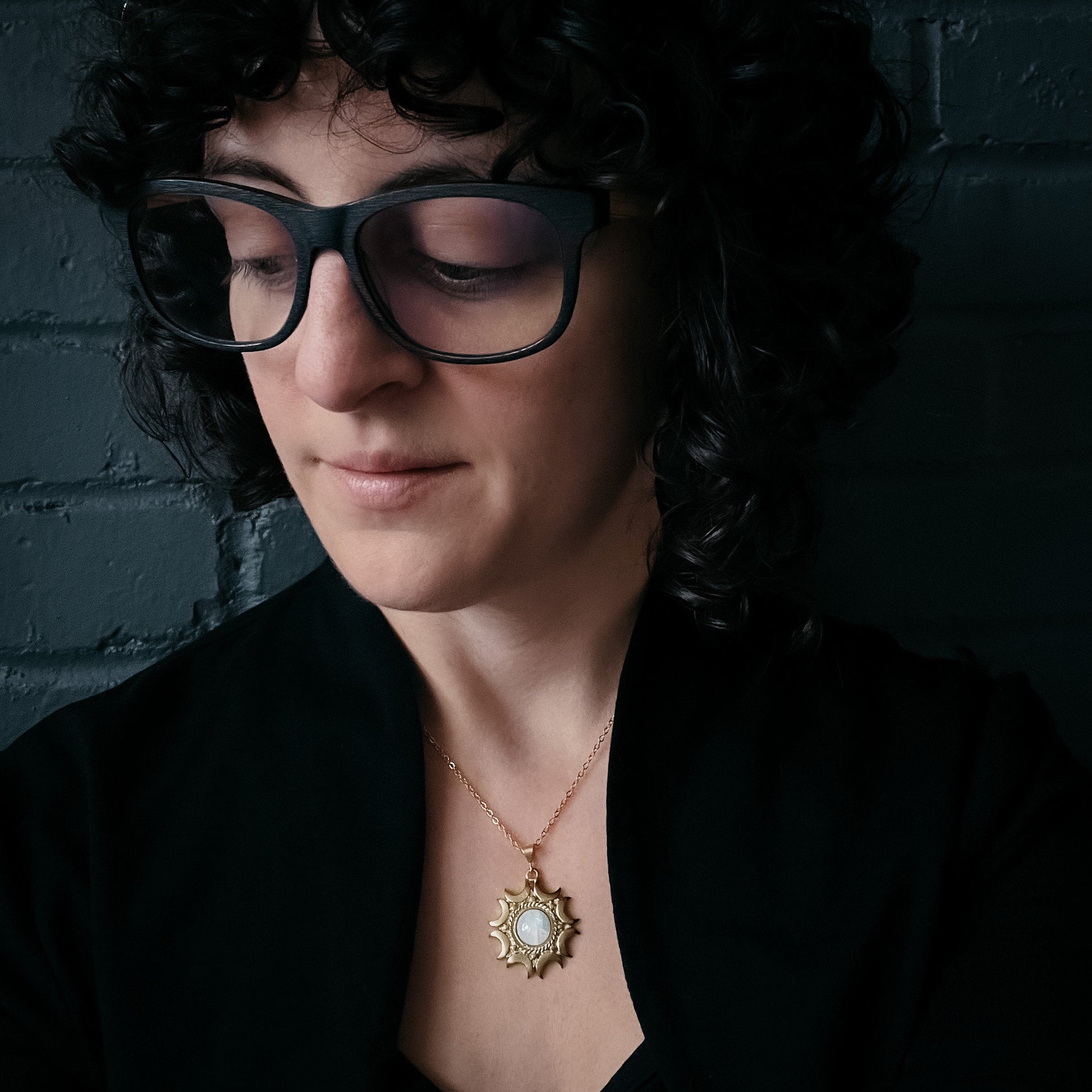 Lunar Witch Necklace - Rainbow Moonstone Pendant – Necklace