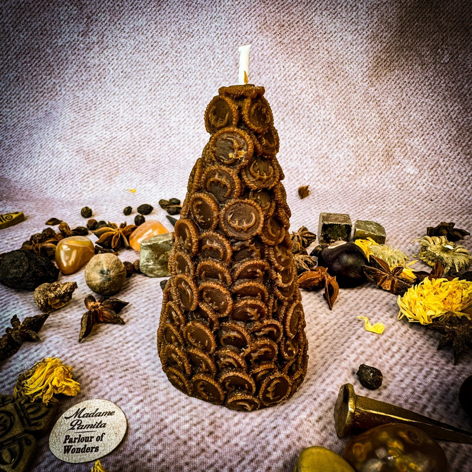 Money Attraction Candle Spell Kit - Prosperity Cone – Brown (Long-Lasting Wealth) Candle Spell Kit