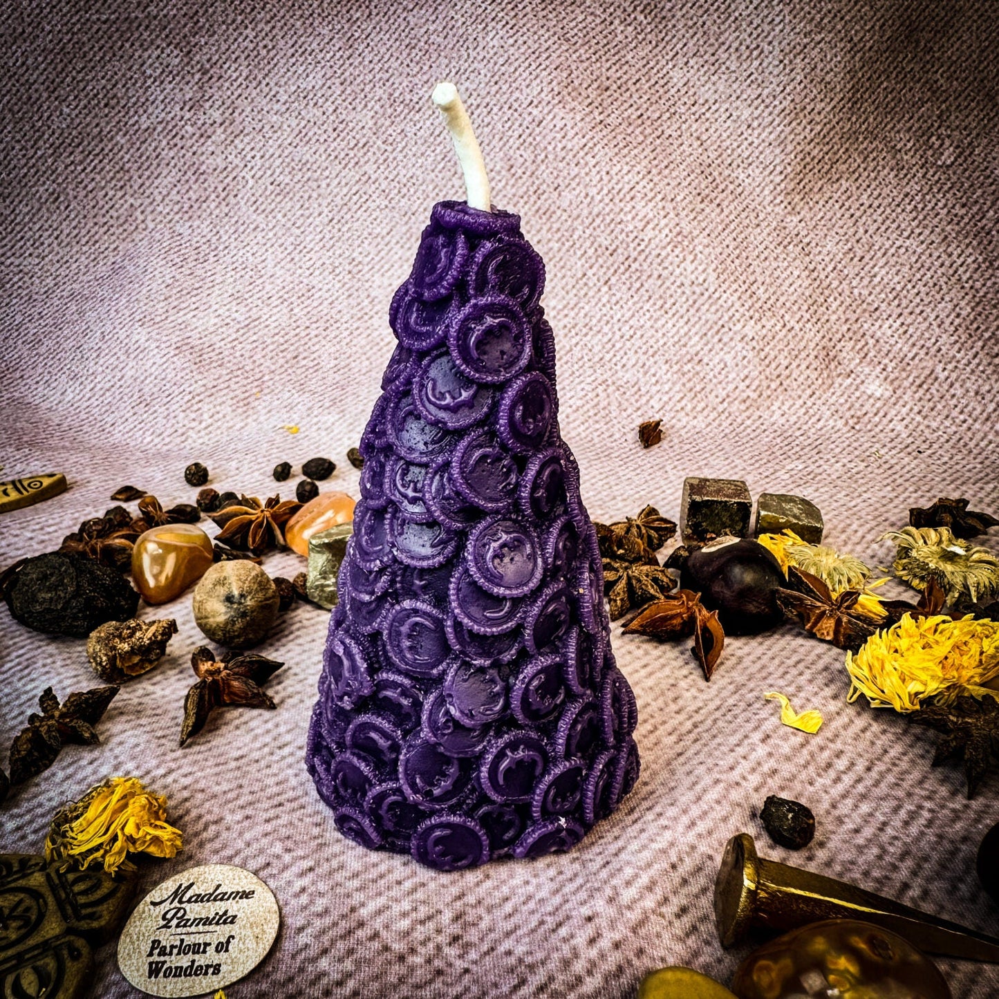 Money Attraction Candle Spell Kit - Prosperity Cone – Purple (Raises and Promotions) Candle Spell Kit