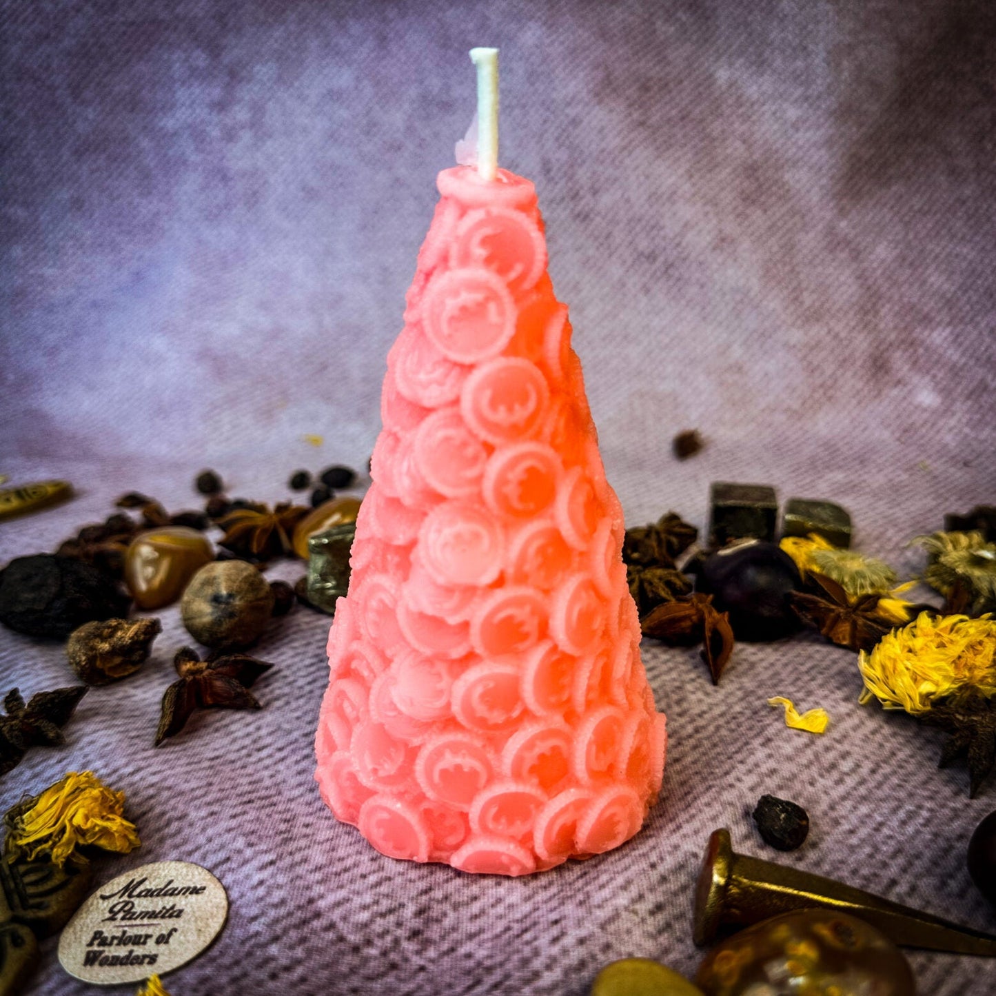 Money Attraction Candle Spell Kit - Prosperity Cone – Pink (Money from Family) Candle Spell Kit