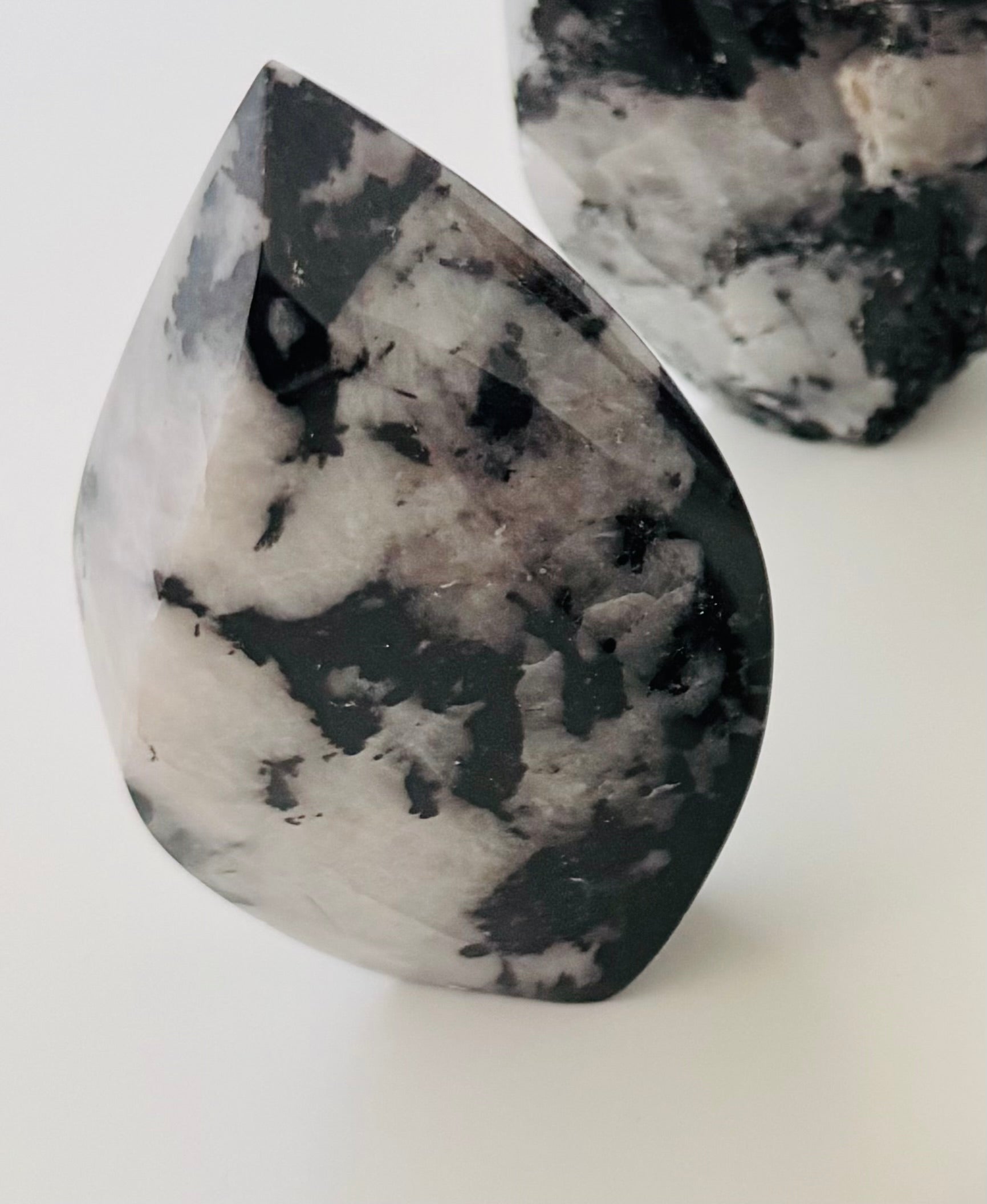 Black Tourmaline in Quartz Flame – 3.5"x2"x0.5"