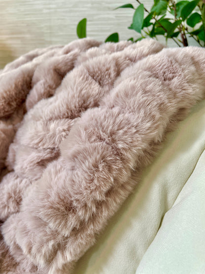 Blush Minky Faux Fur Blanket - Large: 60"x72"