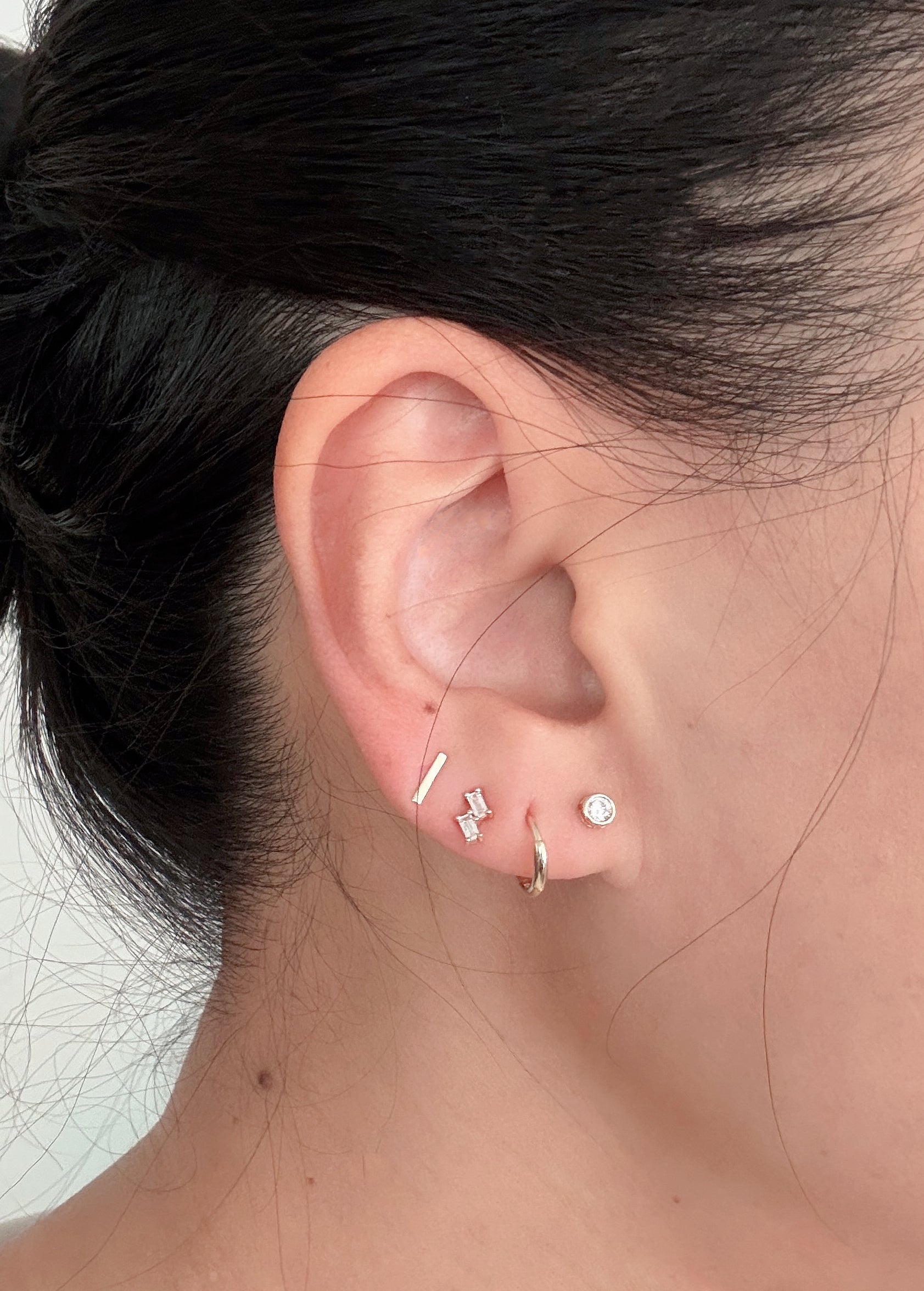 NOVA MINI HUGGIES 14KT YELLOW GOLD – EARS