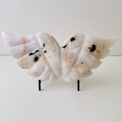 Crystal Carved Angel Wings – Ethically Sourced Hand-Carved Display
