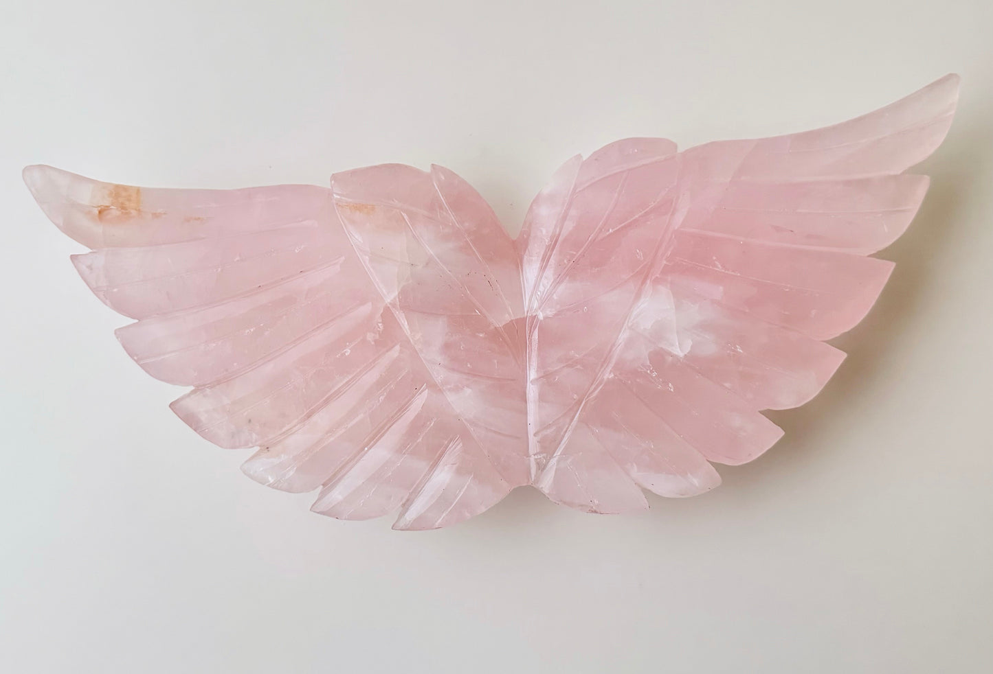Crystal Carved Angel Wings – Ethically Sourced Hand-Carved Display