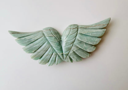 Crystal Carved Angel Wings – Ethically Sourced Hand-Carved Display