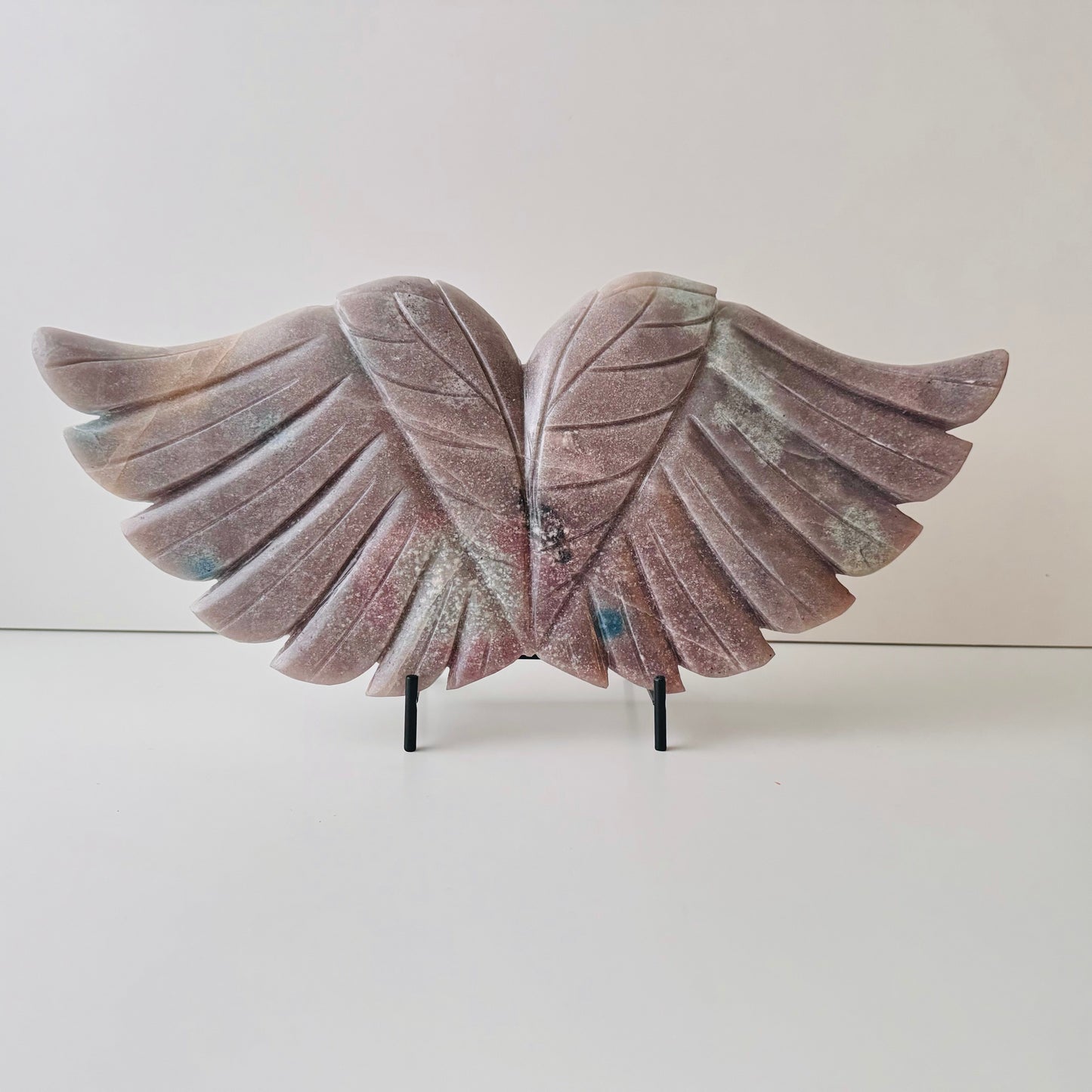 Crystal Carved Angel Wings – Ethically Sourced Hand-Carved Display