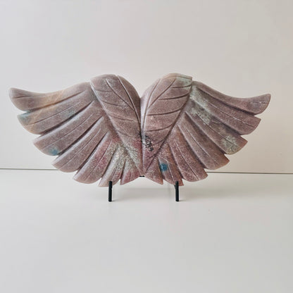 Crystal Carved Angel Wings – Ethically Sourced Hand-Carved Display