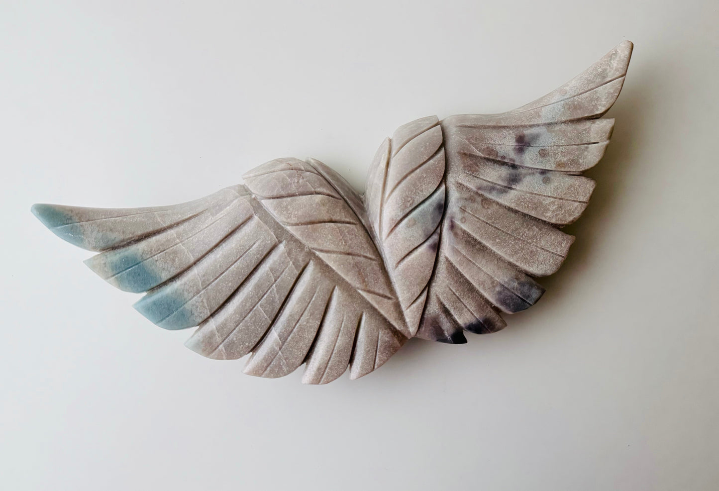 Crystal Carved Angel Wings – Ethically Sourced Hand-Carved Display