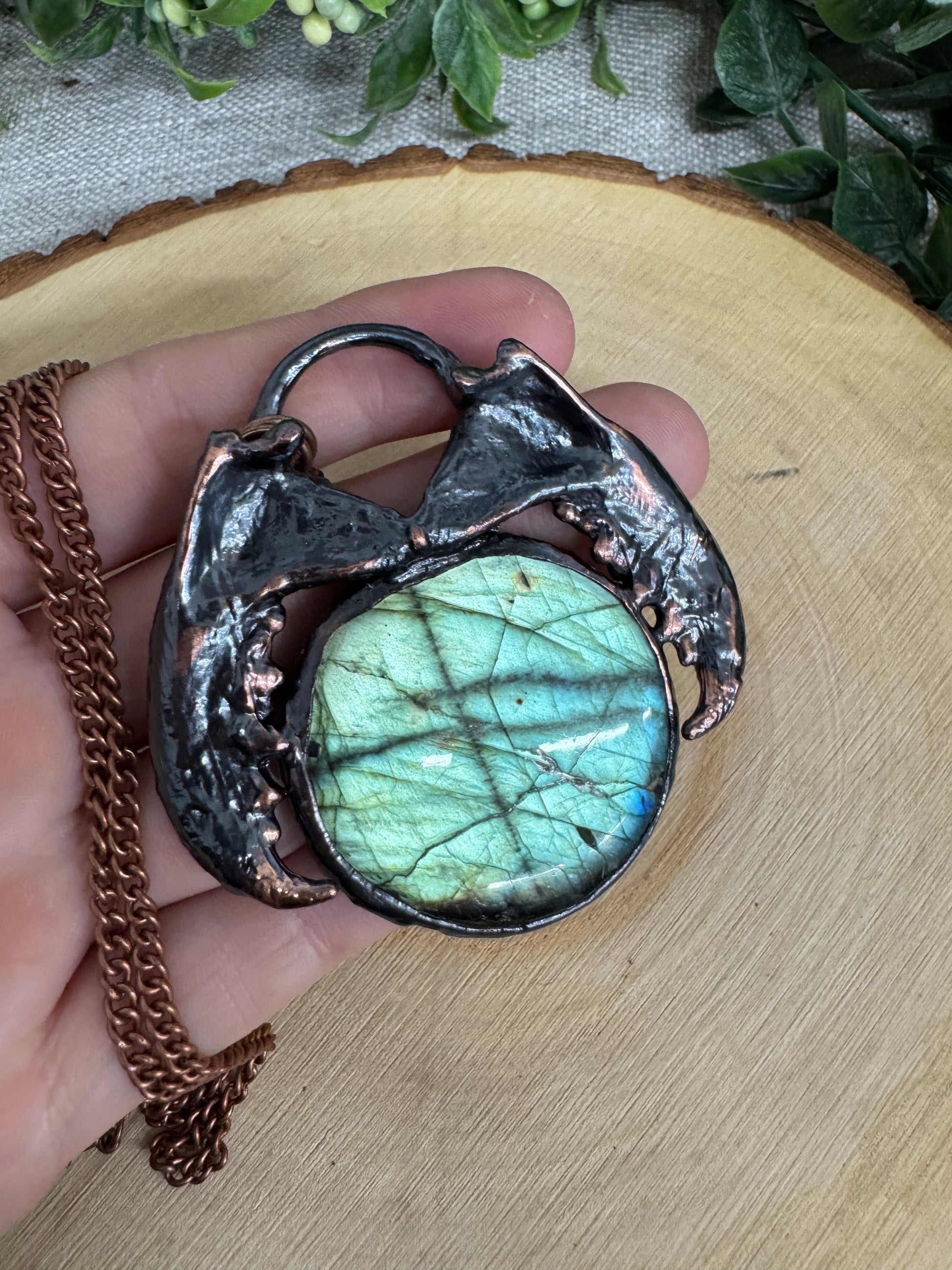 Lilith- Mink Jawbone and Labradorite Necklace – Necklace