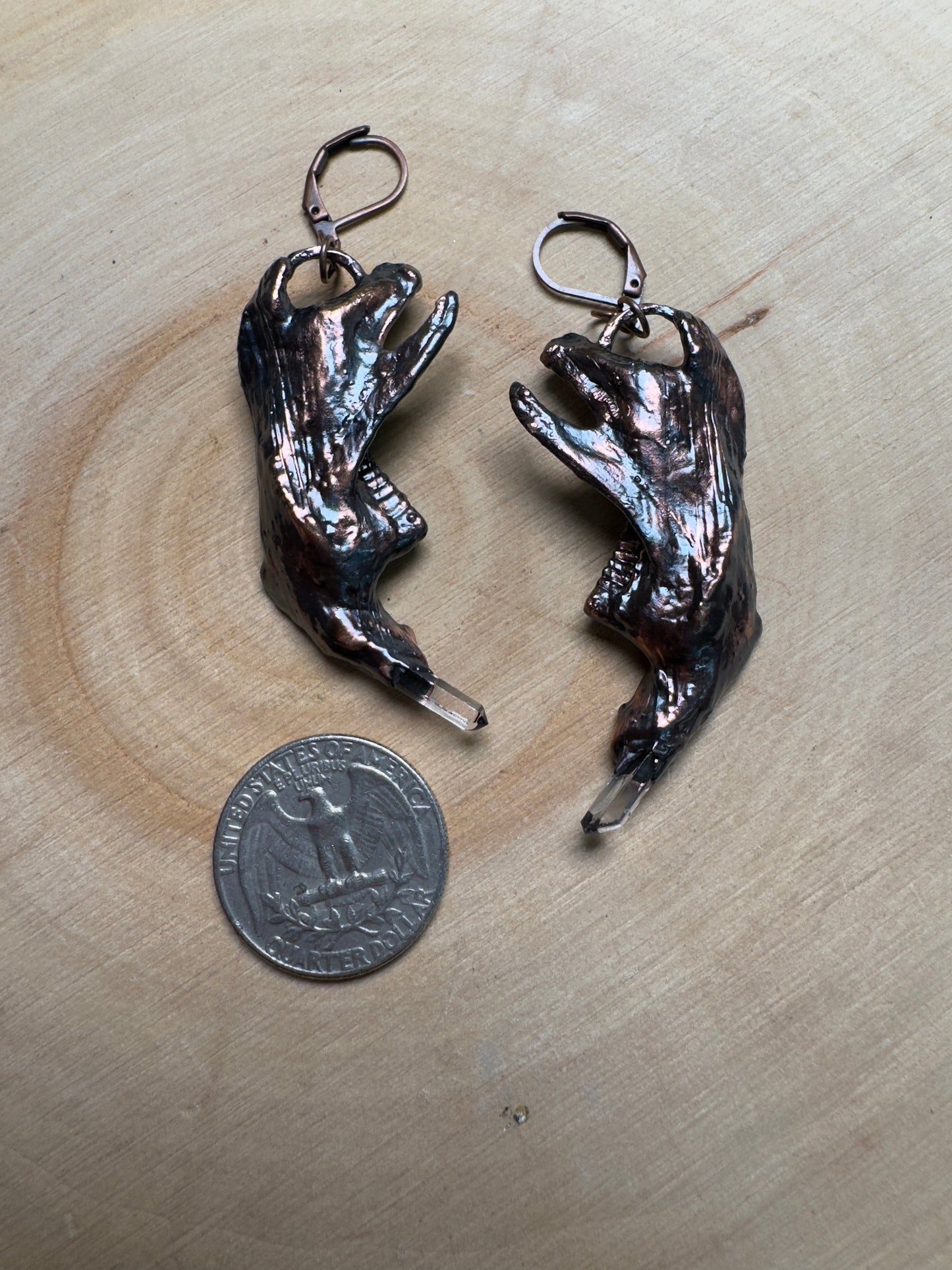 Beltharion- Muskrat Jawbone and Quartz Earrings – Necklace